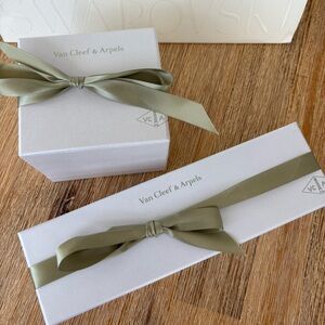 Authentic Van Cleef & Arpels Gift Boxes with Green Ribbon